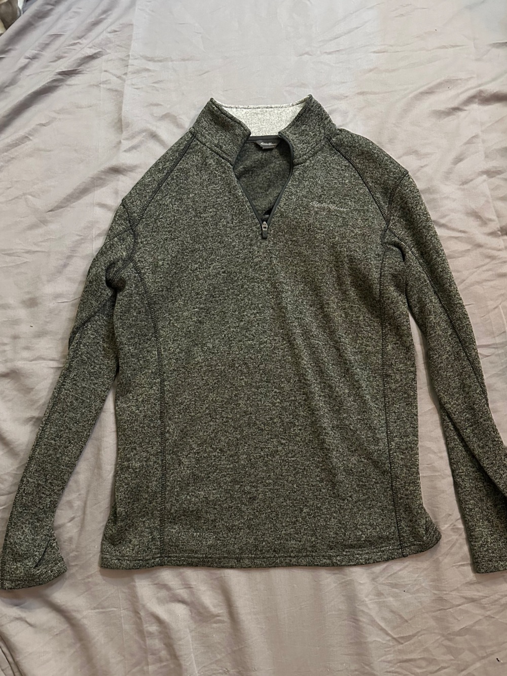 Eddie Bauer Men's Gray Half-Zip Sweater